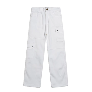 All'ingrosso <span class=keywords><strong>pantaloni</strong></span> Cargo per bambini in cotone per ragazze Multi bottone elastico da 2 a 8 anni <span class=keywords><strong>pantaloni</strong></span> per bambini con disegno a gamba larga - Product Image 3