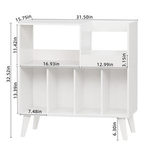 Soporte giratorio marrón para mesa de armario de almacenamiento de vinilo de mediados de siglo con patas de madera maciza-Personalización de <span class=keywords><strong>Amazon</strong></span> - Product Image 6