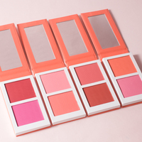 Palette végétalienne Unique sans cruauté envers les animaux, Palette bronzante de contour, joues chaudes, 2 couleurs rose, maquillage du visage, Palette de Blush de marque privée