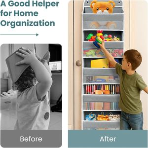 Over The Door Organizer 5 Shelves 8 Pockets Heavy Duty Mesh <b>Rack</b> For Storage Behind Doors Or Walls - Product Image 5