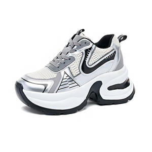 Chaussures de sport coréennes à lacets, style identique, <span class=keywords><strong>argent</strong></span>ées, augmentant la taille, pour femmes, été 2025, printemps, nouvelles chaussures légères en maille - Product Image 5