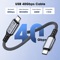 Câble USB4 Type C 8K 40 Gbps 240 W PD3.1 QC4.0 pour Thunderbolt 4, câble de charge rapide Thunderbolt 3 USB C vers C, transfert de données