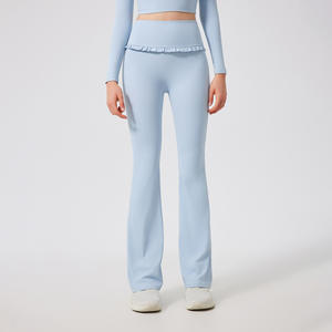 XW-CK5028 de nouveautés Vente en gros Fitness Butt Lifting Gym Pantalon <span class=keywords><strong>Garon</strong></span> Taille Haute Logo Personnalisé Couture Évasée Leggings pour Femmes - Product Image 1