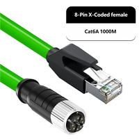 Connecteur de câble blindé M12 à RJ45 mâle, codé ADX, étanche IP67, 4/8 broches, pour Ethernet industriel