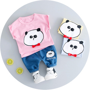 Vêtements pour bébés Panda en gros, hauts pour enfants, t-shirts pour garçons, sacs sur rouleau et jeans sans marque - Product Image 5