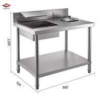 Table de devage de farine frit en acier inoxydable, restaurant Commercial multi-grace, Table de préparation de repas