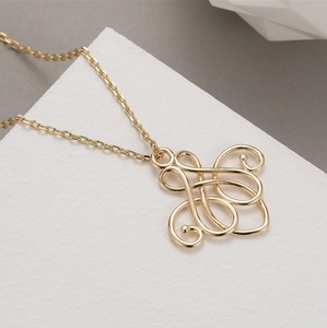Accessori gioielli fai da te 14K placcato oro ramo cavo <span class=keywords><strong>ciondolo</strong></span> fiore a forma di strega <span class=keywords><strong>collana</strong></span> a forma di <span class=keywords><strong>nodo</strong></span> - Product Image 2