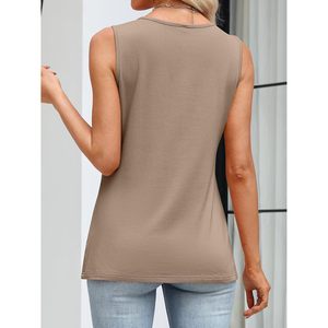 Womens Cute Tank Tops Sleeveless Cut-out Keyhole Neck Blouse Casual Everyday Wear Breathable Polyester Top - Product Image 6
