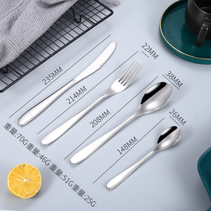 Fabricant de mariage argent cuillère et fourchette ensemble Solige argenterie ensemble acier inoxydable couverts hôtel - Product Image 2