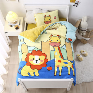 Different Cartoon Printed <strong>Cot</strong> <strong>Bedding</strong> <strong>Set</strong> Warm Flannel <strong>Bed</strong> Cover <strong>Set</strong> for Kids - Product Image 2