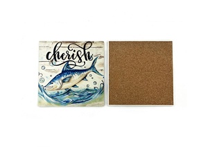 Ocean Retro Style Ceramic <b>Table</b> Mat Heat Wash Resistant Stain Pad with Positive Quotes for Home <b>Dining</b> <b>Placemat</b> - Product Image 3