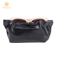 Étui rigide portable pour lunettes, boîte cadeau, chiffon de nettoyage, étui de luxe en cuir rayé et plissé pour femmes et hommes