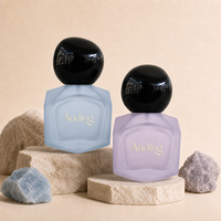 Flacon de parfum carré en verre mat élégant de 50 ml, personnalisé, haut de gamme, avec col serti, par Anding