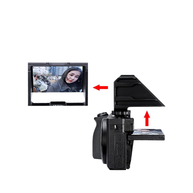 Uurig camera flip mirror, Sony mirrorless A7M3 A7R4 reflector, Fujifilm XT30, Canon DSLR, Nikon, vlog, hot shoe expans