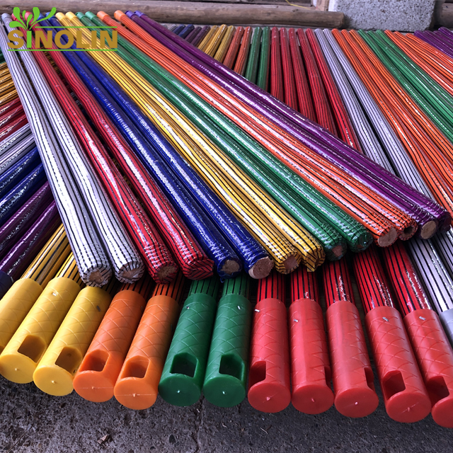 Eco-Friendly Durable Telescopic Handle Machine-Made PVC Plastic Coated Wooden Stick for Brush Mop Bamboo Aluminum Broom