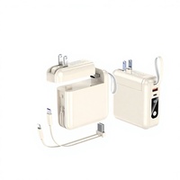 Batterie externe en PVC à charge rapide avec prise CA intégrée, sortie 22,5 W, certifiée 3C, grande capacité, portable