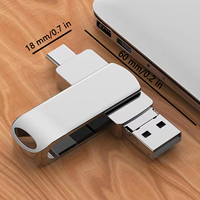 Memoria USB Metálica 4 en 1 en Oferta, Unidad Flash USB 2.0 Tipo C de 32 GB, 64 GB, 128 GB para iPhone y Android