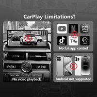 Monitor Inalámbrico para Auto con Carplay, WiFi, GPS, Control Remoto, Puerto Tipo-C, Compatible con iPhone y Android Auto, Aplicación Mirror