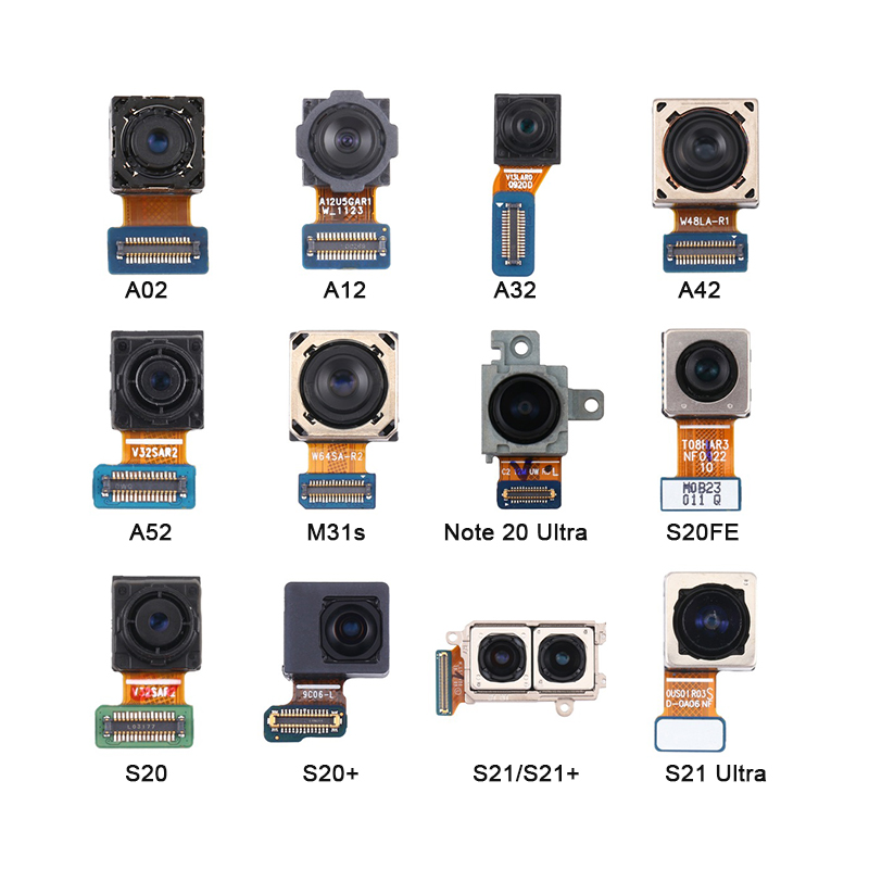 Запчасти для мобильного телефона Samsung Galaxy A7 A10 A20 A30 A52 A71 S4 S10 S20 S21 S22 Ultra Note 8 9 10 20, задняя Передняя камера, гибкий объектив