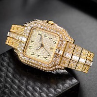 Montre unisexe à quartz avec diamants brillants, bracelet en acier inoxydable, chronographe, étanche 3BAR