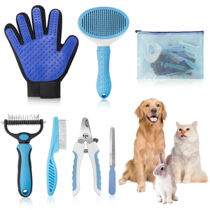 Multifunctional Plastic Pet Grooming Brush and Comb Set Simple Style Hair Cleaning Tools for Cats and <b>Dogs</b> - Product Image 1