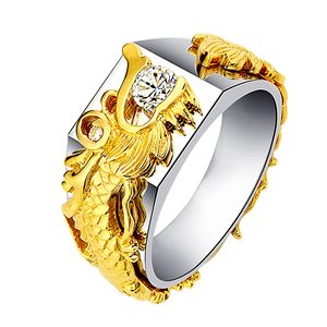 Retro S925 plateado dragón anillo Feng Shui valientes tropas riqueza suerte tallado abierto Ajustable anillos joyería para Mujeres Hombres - Product Image 5