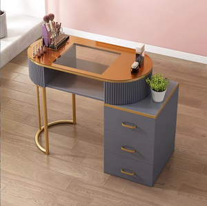 Modern Design Nail Tech Desk Acetone Resistant Metal Frame <b>Manicure</b> <b>Table</b> for Nail Salon Beauty Storage Organizer - Product Image 6