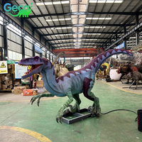Robot Gecai Velociraptor Dinosaure grandeur nature, modèle animatronique de dinosaure, statue de dinosaure grandeur nature, sculptures de dinosaures