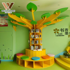 Montessori mẫu giáo Tree Shaped kệ sách daycare đồ nội thất mầm non thư viện bằng gỗ đọc sách góc vườn ươm cuốn sách hiển thị - Product Image 1