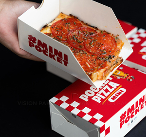 Scatole per Pizza Singole con Manico, Laminazione Opaca e Rivestimento UV, Riciclabili e Personalizzabili per Facile Asporto e Comodità del Cliente - Product Image 2