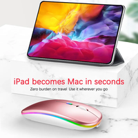 Souris sans fil rechargeable, compatible Bluetooth, 2.4GHz, double mode, avec nano-récepteur, pour PC portable, Macbook