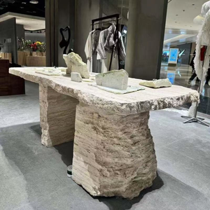 Marbre <span class=keywords><strong>travertin</strong></span> jaune de haute qualité pour table de salle à manger rectangulaire pour villa, idéal pour les magasins de bijoux et d'accessoires - Product Image 1
