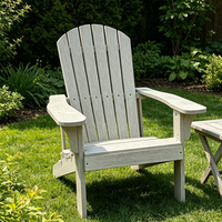 Chaise Adirondack en plastique imperméable avec structure en acier résistante aux UV, confortable, empilable, portable, pour l'extérieur