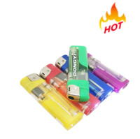 BAIDA électrique oem logo recharge électronique en plastique briquet à gaz butane encendedor poche lumière LED briquet