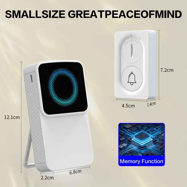 Wireless Doorbell Chime Door Audio Visual Indicator Waterproof Long 10 Year Lifetime Apartment Security Alarm System Home