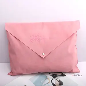 공장 도매 핑크 벨벳 봉투 가방 포장 핸드백 옷 사용자 정의 로고 인쇄 재사용 가능한 스웨이드 벨벳 먼지 선물 파우치