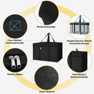 Reusable Thermal Cotton Canvas Non Woven Insulated Cooler Bag Large Tote Car Cooling Non Woven - Product Image 2