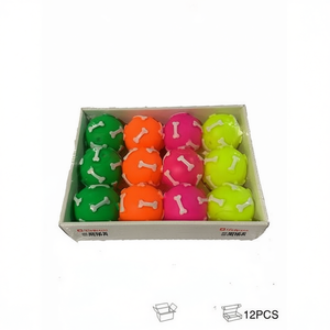 Giocattolo per cani, palla rimbalzante, 12 pezzi, colorata, con design a forma di osso, per il gioco degli animali domestici - Product Image 1