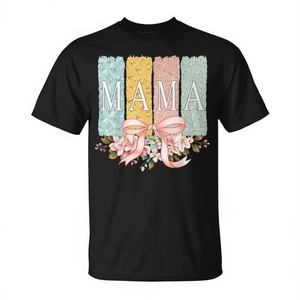 Camiseta para mamá con diseño floral y lazo rosa para regalo del Día de la Madre - Product Image 2