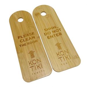 Custom Hotel Door Hanger Bamboo Wooden Label No Disturb Door Hang Tag - Product Image 1