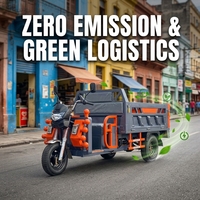 Tricycle électrique zéro émission avec contrôle de descente en pente pour l'Amérique du Sud