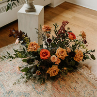 Boule de fleurs artificielles en soie ultra-réaliste pour décoration de mariage et de la Saint-Valentin, couleur caramel automnal