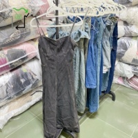 Vestido Halter de Mezclilla YIJIAYI de Segunda Mano al Por Mayor para Mujer, Poliéster/Algodón, Alta Calidad, a la Moda, Chino