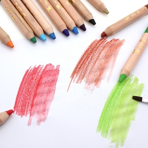 Crayons aquarelle 3 en 1 de grande taille de haute qualité Crayons de cire boisés Crayons en bois Jumbo/ensemble de crayons épais pour enfants - Product Image 5