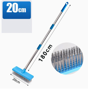 Brosse à fil d'acier OEM, brosse à plancher en acier inoxydable, <span class=keywords><strong>balai</strong></span> à récurer pour éliminer le mousse, brosse de nettoyage à long manche - Product Image 5