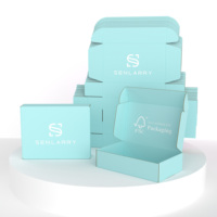 Logo personnalisé brun papier kraft Verpackung déchirure bande fermeture éclair emballage ondulé expédition boîte postale avec logo