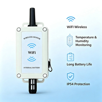 Capteur WiFi de température et d'humidité sans fil pour environnement intérieur, moniteur avec batterie intégrée et alerte à distance pour entrepôt et chaîne du froid