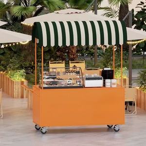 Nouveau chariot de restauration mobile commercial compact avec parasols, grill pour hot-dogs, friteuse pour vignerons, restauration rapide, crème glacée - État neuf - Product Image 3