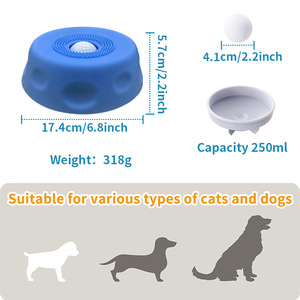 Cuenco para lamer para perros con bola rodante, comedero lento para retrasar la alimentación de las mascotas - Product Image 2