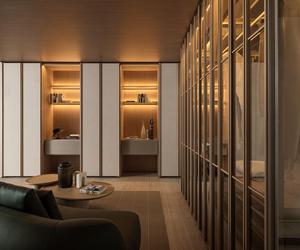 Hiện đại sang trọng đi bộ trong tủ quần áo lớn hệ thống tổ chức nhà tủ quần áo tùy chỉnh đồ nội thất phòng ngủ tường nhỏ giọt kính cửa trượt tủ quần áo - Product Image 2